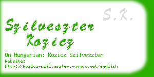 szilveszter kozicz business card